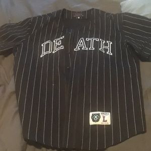 Men's large Mishka Death pinstripe jersey